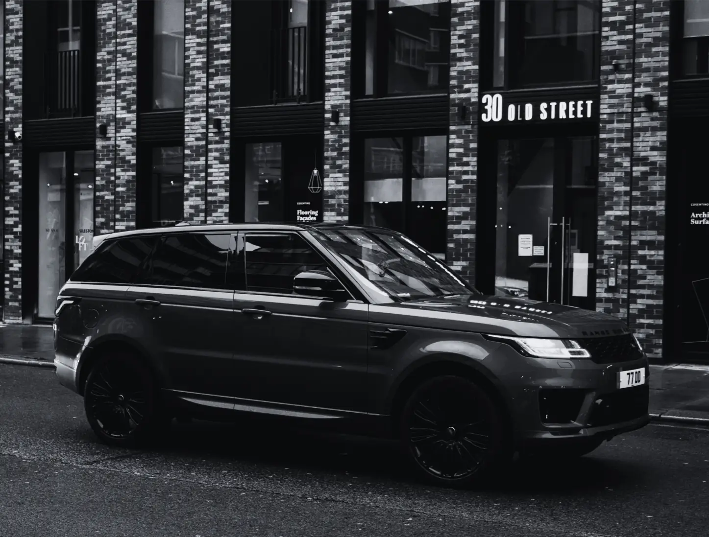 Luxury car in a showroom